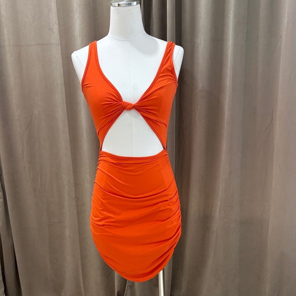 Orange Cut-Out Dress